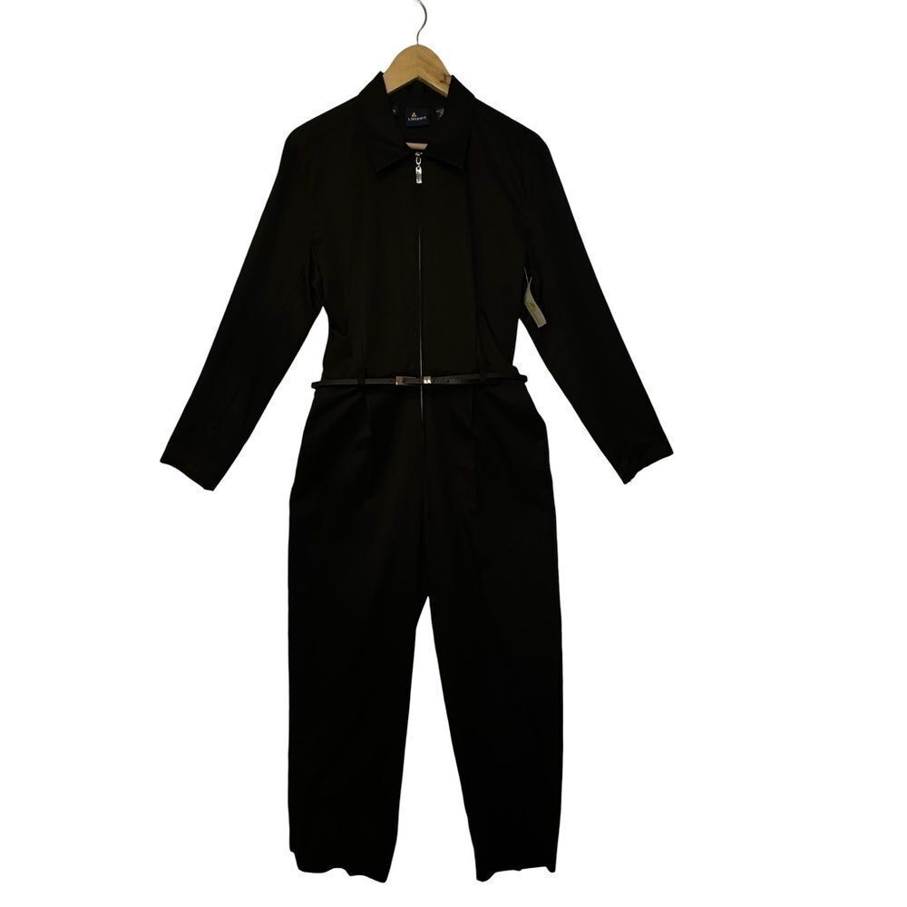 LIZ CLAIBORNE LizSport Zip Front Black Jumpsuit Size 10